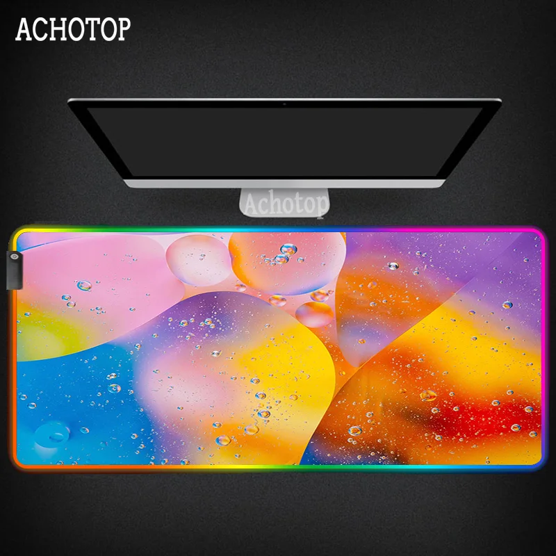 

Dazzle Colour RGB Mouse Pad PC Gamer Computer Large LED Mousepad Gaming Cartoon Pad to Mouse Keyboard with Backlit Desk Mice Mat