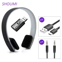 shou mi sport headset noise reduction earbuds wireless headphon with bluetooth usb tv adaptor deep bass sound for smart tv phone
