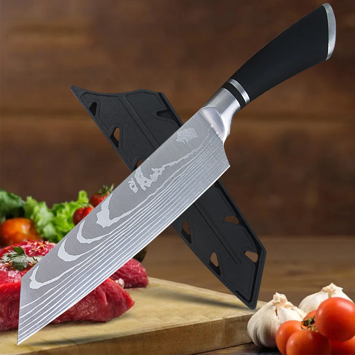 Кухонный нож 8 дюймов дамасский Chef' японский из нержавеющей стали кухонный