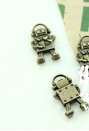 Подвеска-робот из тибетского серебра древнего голубого сплава 10 шт./лот