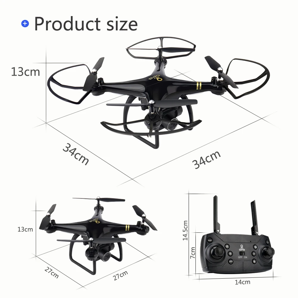 

Professional 101 Remote Control Drone GPS 1080 HD Camera Selfie Follow Mode Fixed Height Portable Adult Toy 4-Axis RC Helicopter