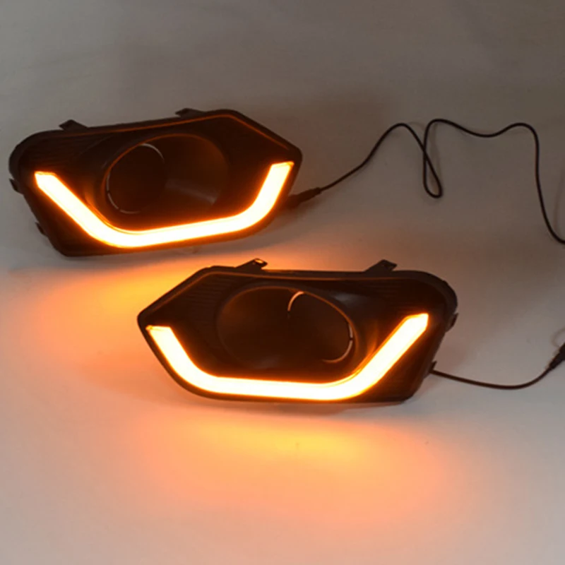 

Car DRL Lamp 12V LED Daytime Running Light Daylight for Suzuki Dzire 2017-2019 Yellow Turn Signal