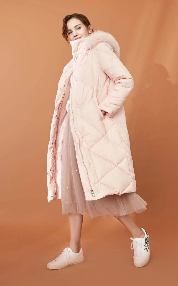 Vero Moda женский 90% белый утиный пух Лисий меховой воротник длинный пуховик парка пальто | 318312501