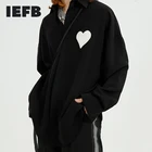 Мужская одежда IEFB, осенняя новая Корейская уличная одежда, рубашки с длинным рукавом 2022, Модные свободные повседневные Черные и белые топы для мужчин 9Y6467