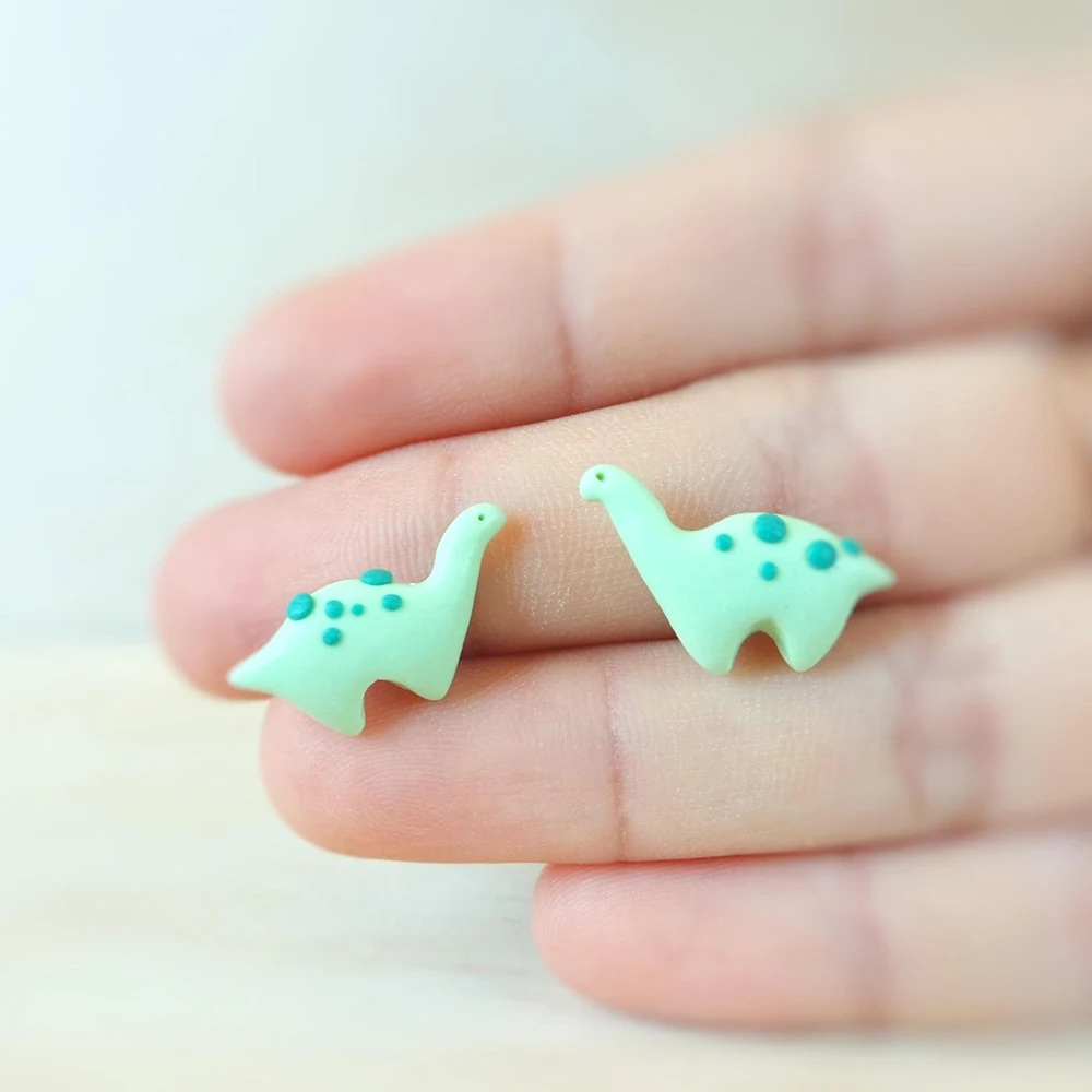 TTPAIAI 30 милые серьги гвоздики ручной работы из полимерной глины Динозавр для