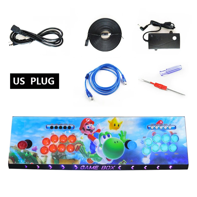 Type 6 US PLUG Pandora 9H 2199 аркадная консоль 10* 3D игры USB джойстик аркадные кнопки с светильник 2 игрока управление Ретро видео игра Коробка - Цвет: Type 6 US PLUG