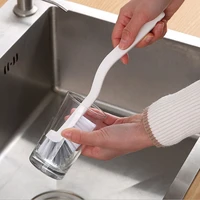 multifunctional plastic cup brush kitchen cleaning brush bathtub curved corner brush with bending handle bathroom accessories