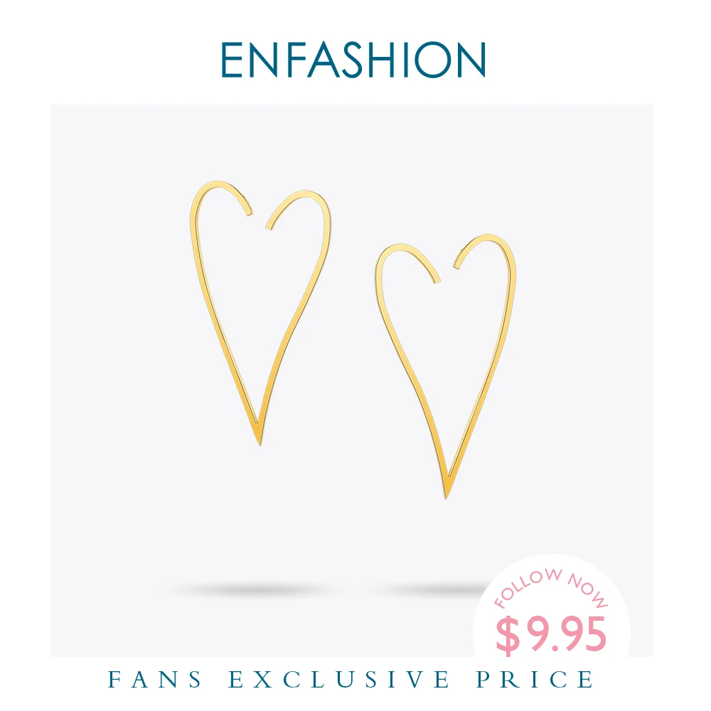 Женские серьги подвески из нержавеющей стали золотистого цвета|earrings for|big heart