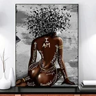 Музыкальная Настенная картина с Африканской девушкой, плакат и принты, я Черная Женская, домашний декор, картина для гостиной