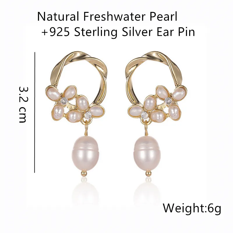 Заявление пресноводные жемчужные серьги 14k позолота в форме цветка шикарные