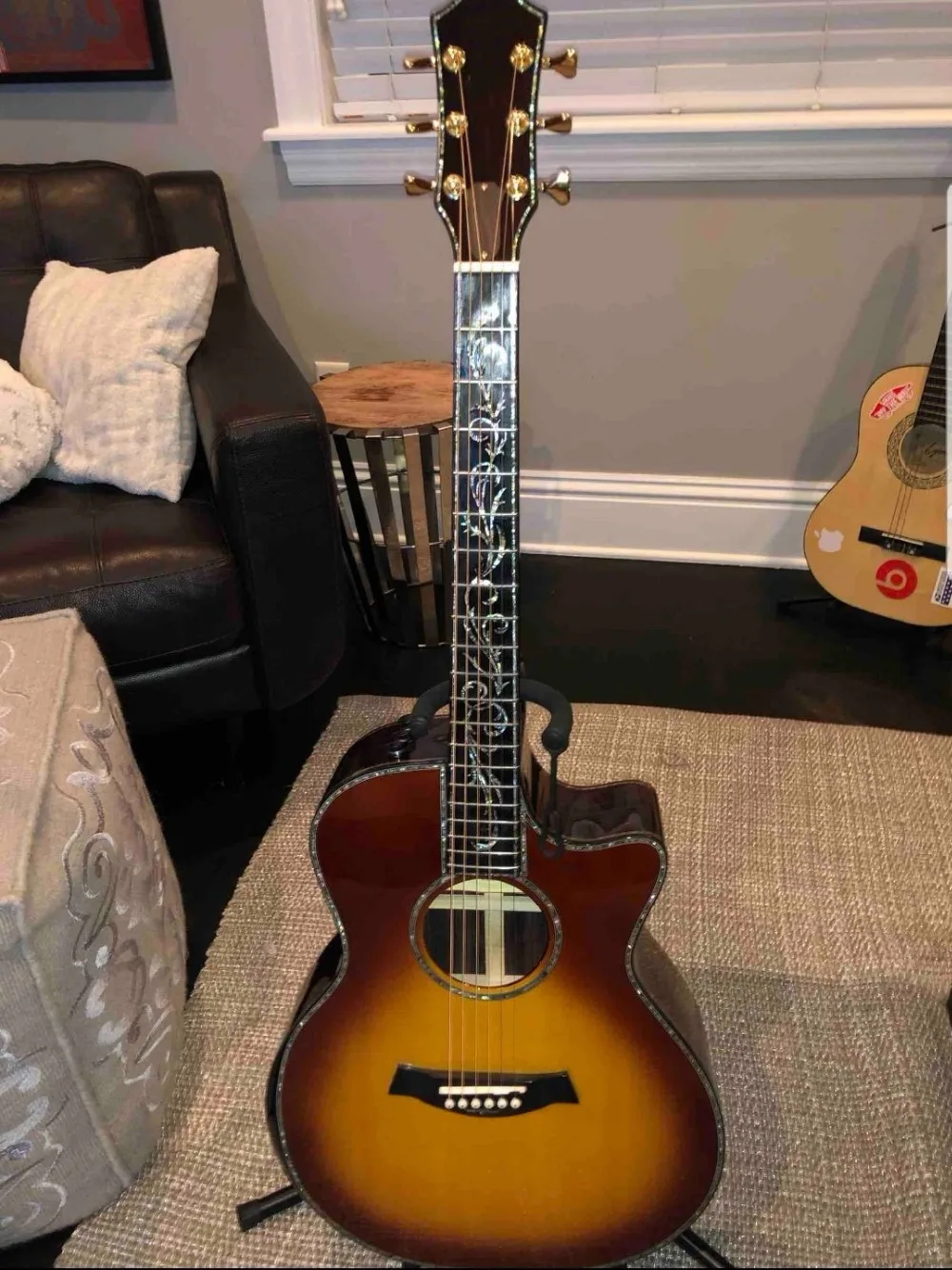 Табак sunburst Chaylor sp14ce Акустическая гитара настоящий abalone SP14 Акустическая Электрогитара твердый верхний подлокотник ps14ce акустическая