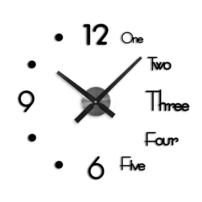 

Z40 Amy drop shipping (Large) Wall Clock Stickers 3D Modern Watch Kitchen Quartz Needle Acrylic Home Decoration Living Room