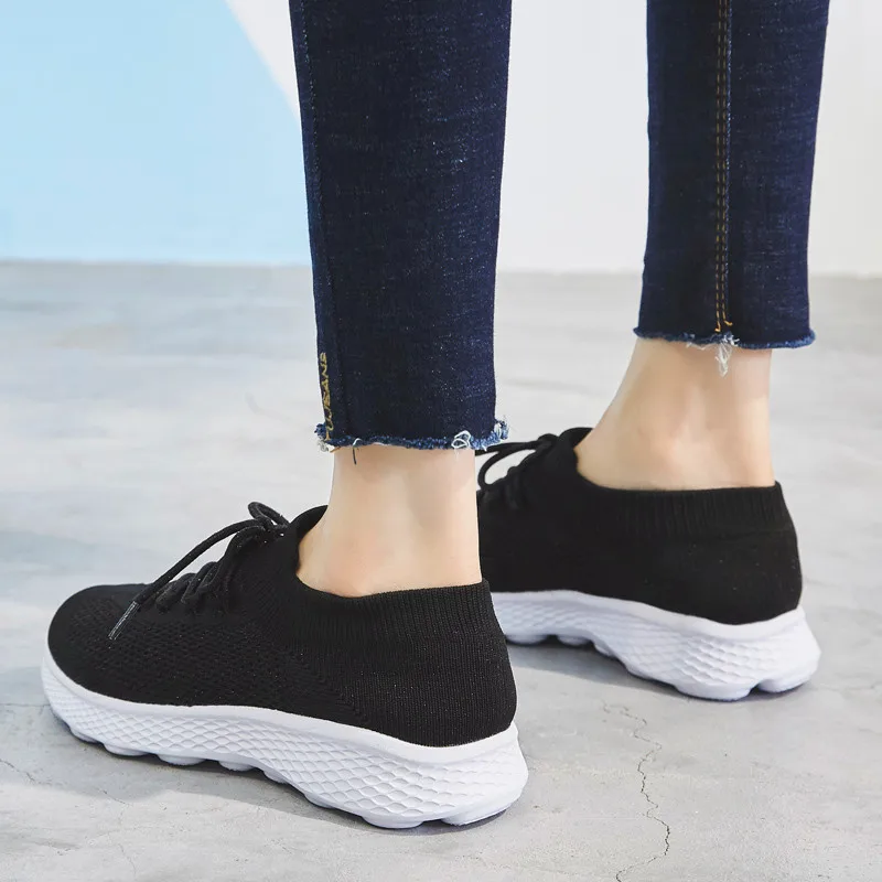 

Classic ladies mesh breathable comfortable casual shoes lace-up flats outdoor running vulcanized shoes sneakers zapatos mujer