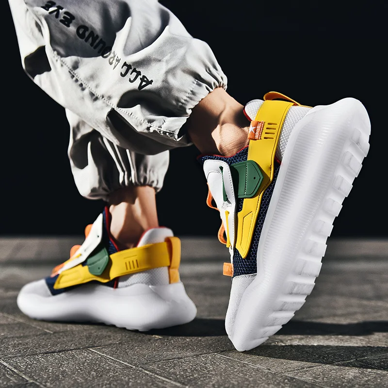 

Fashion Genuine Leather Running Shoes for Man Outdoor Travel Cushioning Sneakers Breathable Durable Sports Shoes Zapatillas