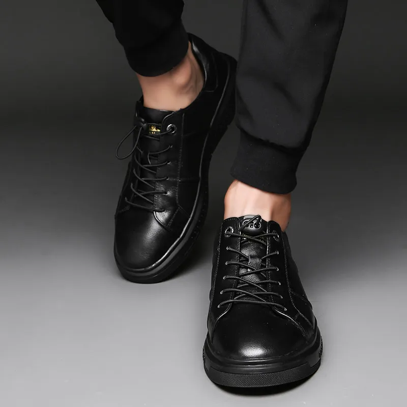 Туфли мужские из натуральной кожи повседневные на шнуровке классические удобная