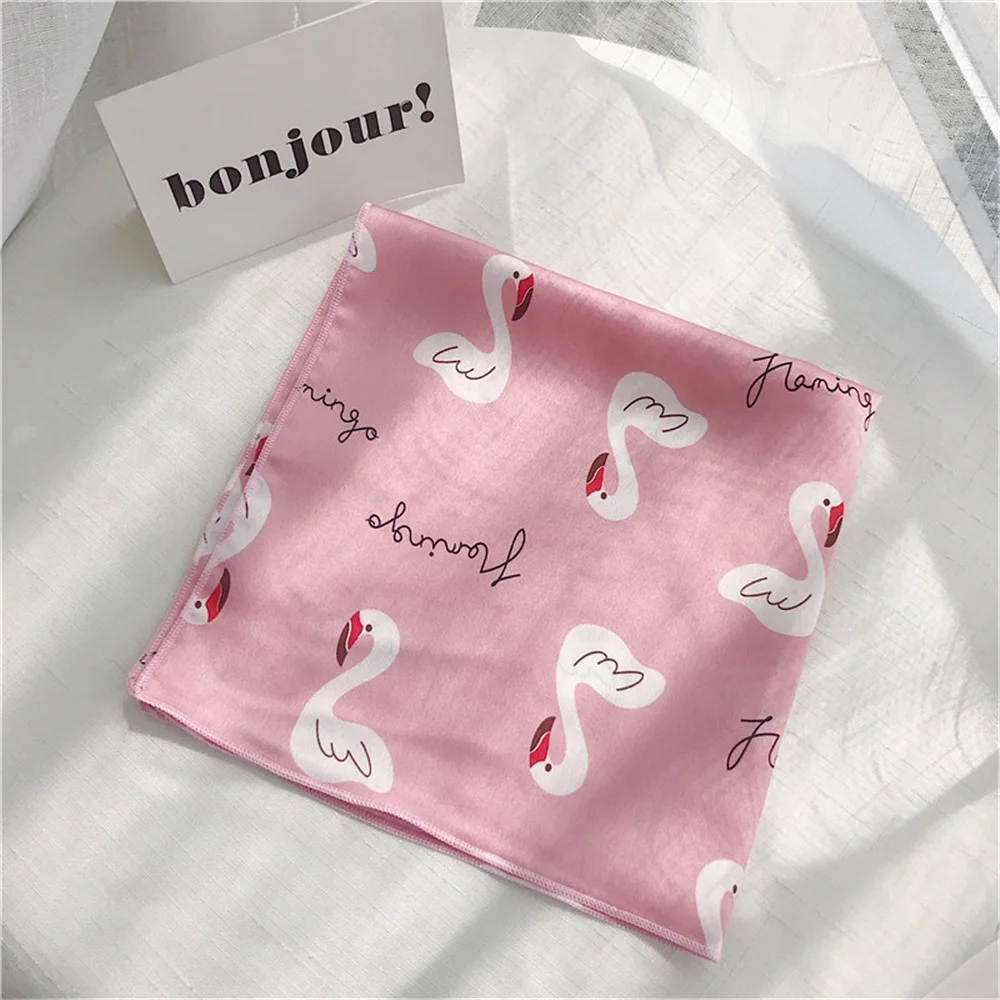 Корейская мода INS весенне осенний маленький шелковый шарф с рисунком животных