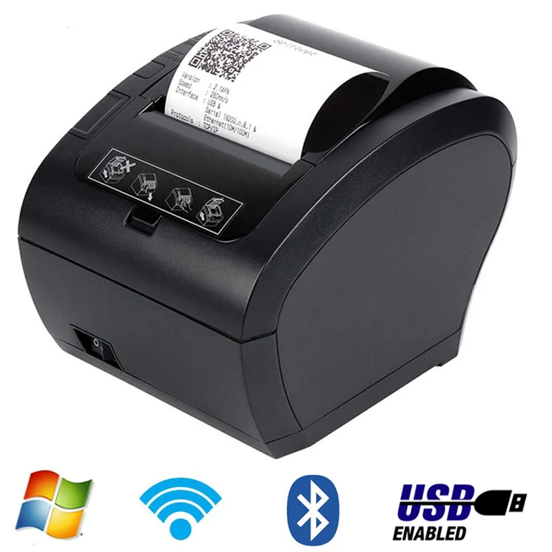 Термальный чековый принтер 80 мм Pos с WIFI/Bluetooth/USB/LAN/RS232 порт авторезак для ресторана