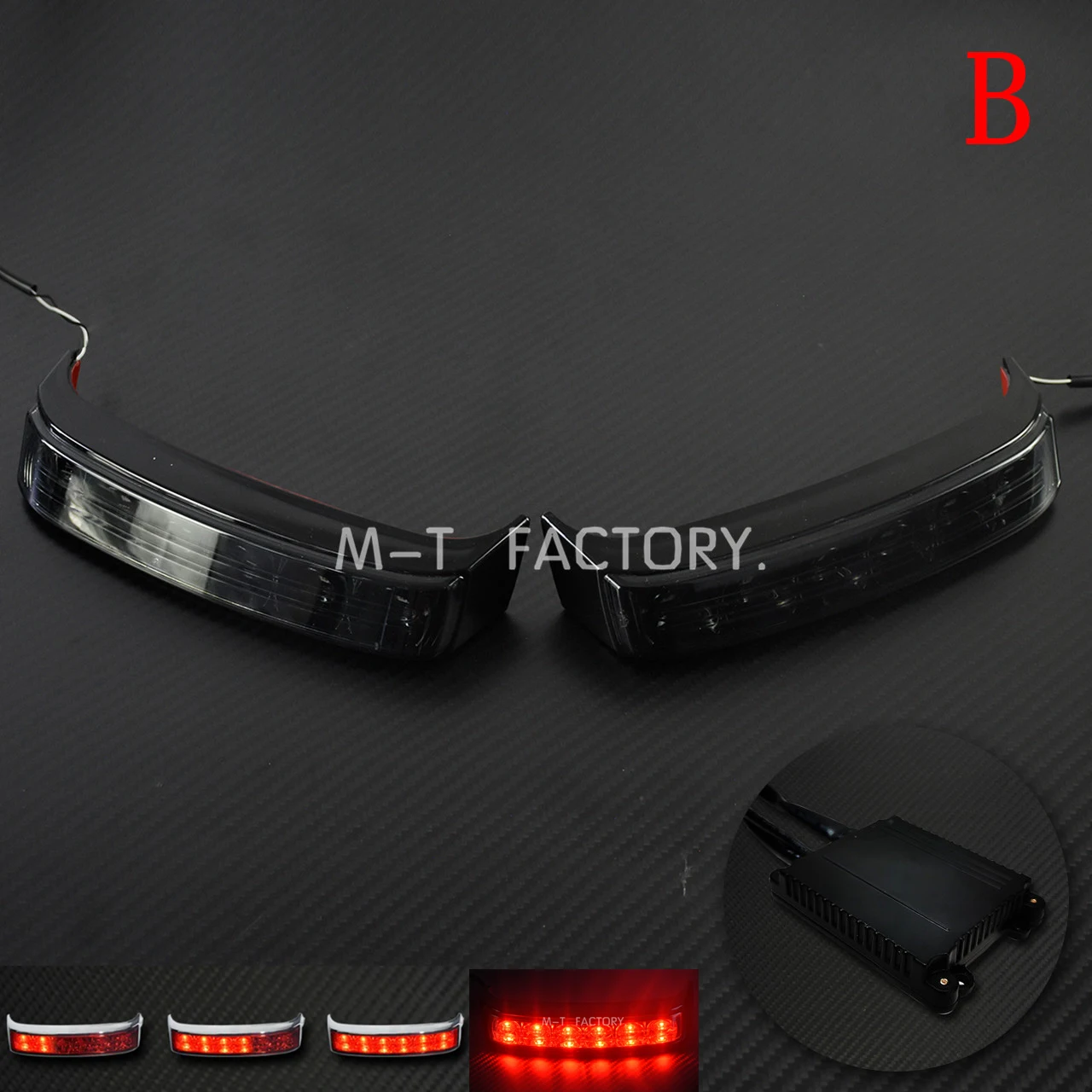 Flowing light B Мотоциклетная седельная сумка для багажа, задний фонарь, сигнальный светильник с черными линзами для Harley Touring Road King FLHR - Цвет: Flowing light B