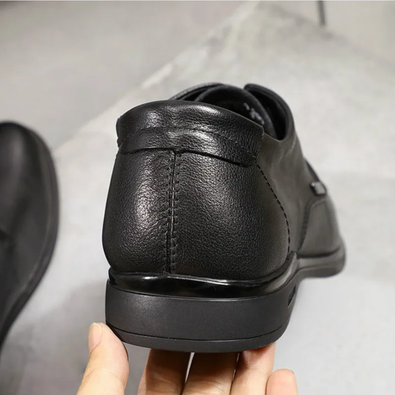 

2021 Men's Spring New Simple Style Genuine Leather Casual Shoes Trend Fashion Breathable Wearable Black Light Loafers 6203