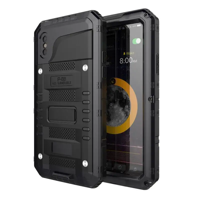 

Metal Phone Case For Apple iPhone Xs Waterproof Anti-drop Protective Cover Xs Max 7 8 Plus 6s Plus Diving Full Surround Shell