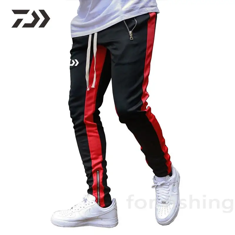 

2021 New Autumn Daiwa Fishing Clothing Breathable Striped Fishing Clothes Men Casual Summer Fishing Pants Zipper Sports Trousers