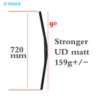 Руль для горного велосипеда из углеродного волокна, длина 720 мм, 9 градусов, матовый, плоский