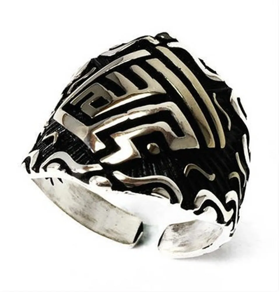 Мужское серебряное регулируемое кольцо 925 пробы мужское ручной работы с особым