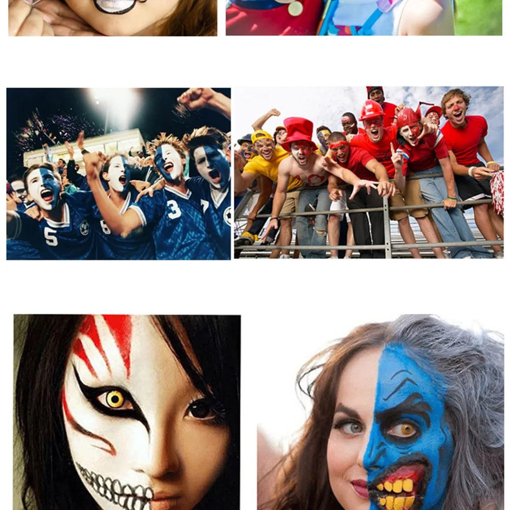 Фестиваль Кубок мира боди живопись игра клоун Хэллоуин Макияж краска для лица 12