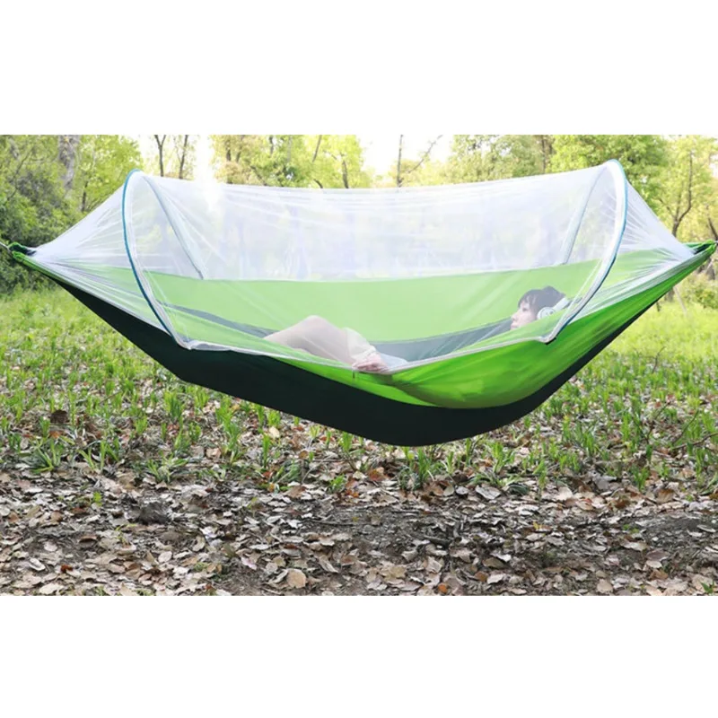 

1-2 Person Portable Outdoor Camping Hammock With Mosquito Net High Strength Parachute Fabric Hanging Bed Hunting Sleeping Swing