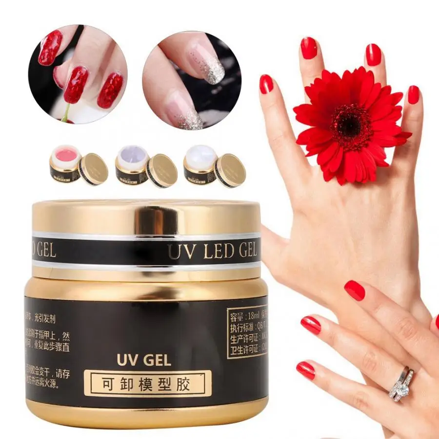 Гель для ногтей 3 цвета съемный Быстрый кристалл наращивание модель клей гель