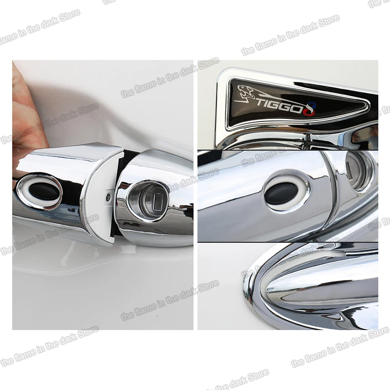 

Lsrtw2017 Carbom Fiber Abs Car Outside Door Handle Bowl Anti-scratch Cover for Chery Tiggo 8 2018 2019 2020 Accessories Auto
