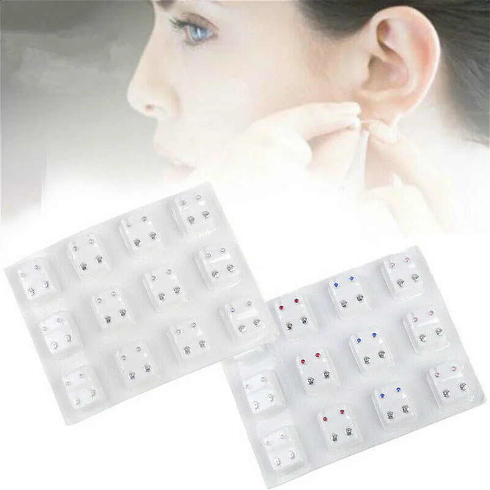 

12 Pairs Ear Piercing Special Ear Studs Surgical Steel Ear Studs Earrings Set Medical Ear Piercing Tool Kits Jewelry Ear Studs