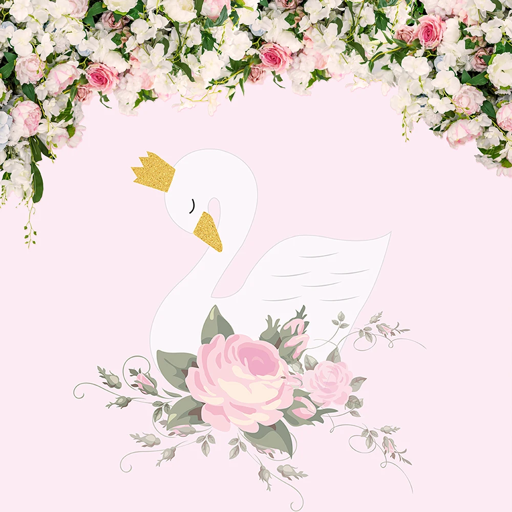 HUAYI Лебедь фон отлично подходит как свадьба день рождения десерт стол фото стенд