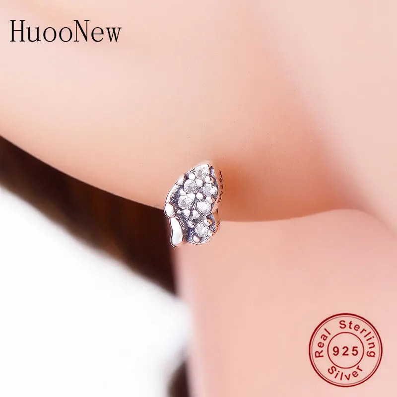 

100% 925 Silver Small Animal Butterfly Mix Cubic Zirconia Stud Earrings Brincos For Women Minimalist D'oreille Piercing 2020