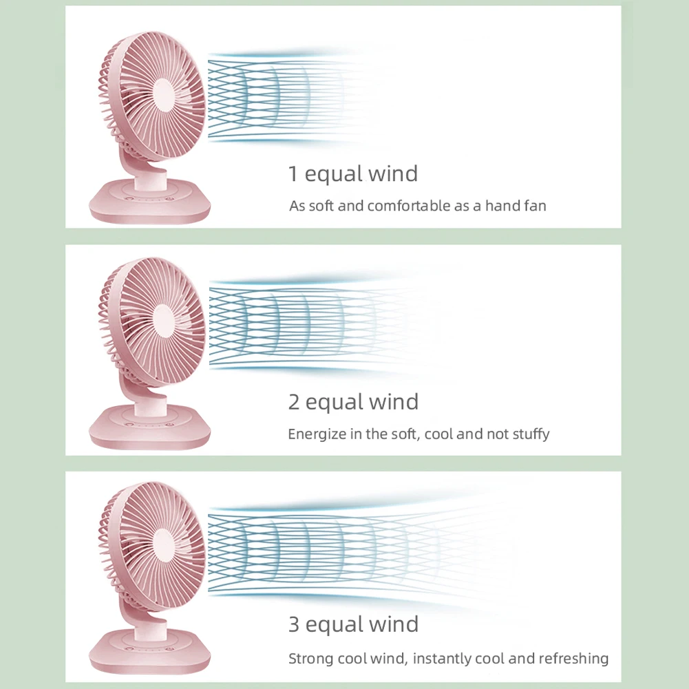 

Wireless Air Cooler 3 Speeds Adjustable Rechargeable USB Rechargeable Electric Fan Classic Electrical Appliances Desktop Fan