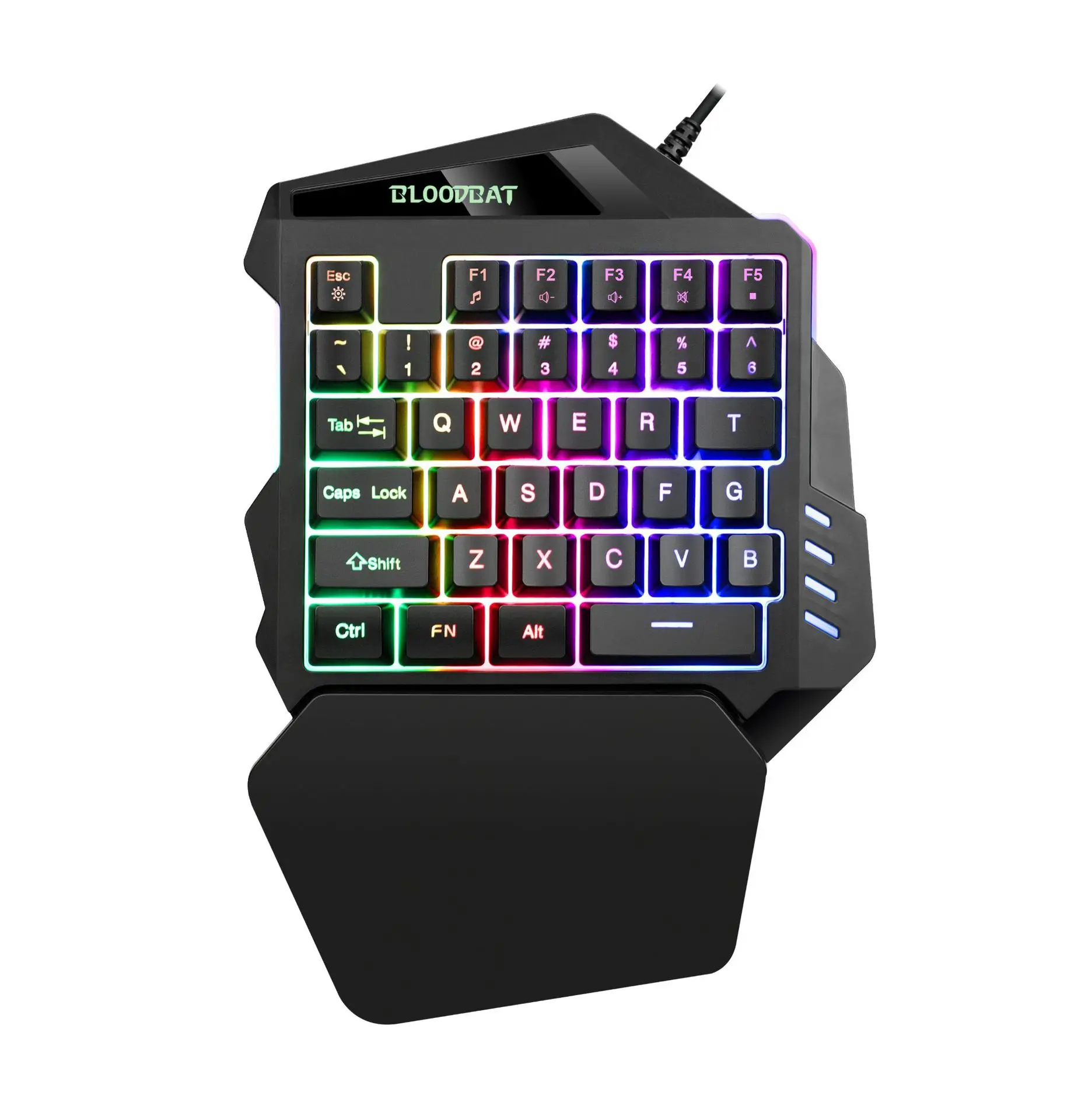 Клавиатура G94 для одной руки с цветной RGB подсветкой, немеханическая игровая клавиатура для ноутбука PlayerUnknown's Battlegrounds