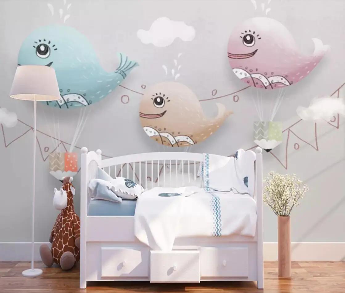 Современные детские обои для спальни картонная роспись вручную гостиной