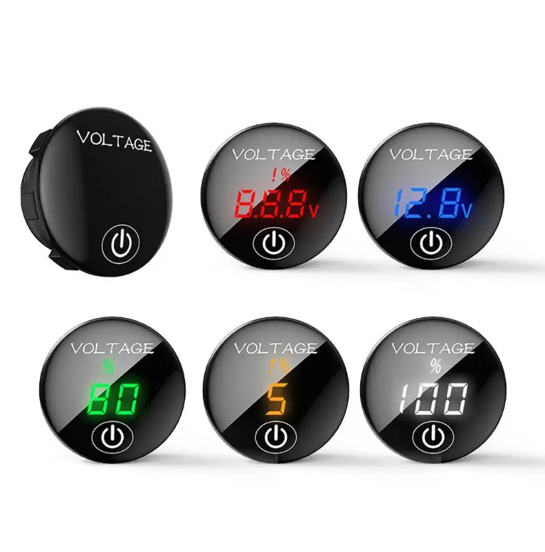 Car Motorcycle DC 5V-48V LED Panel Digital Voltage Meter Battery Capacity Display Voltmeter with Touch ON OFF Switch | Инструменты