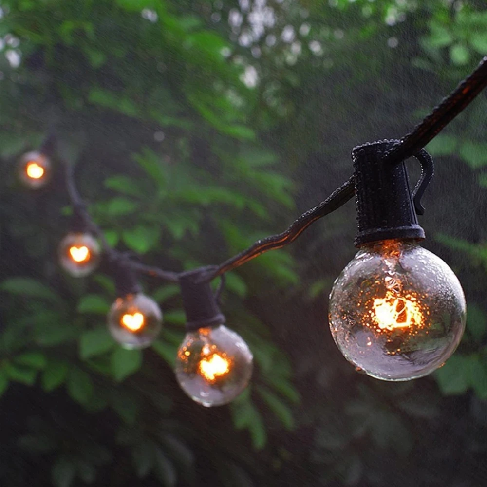 

NEW G40 Globe Bulb String Lights with 25 Glass Vintage Bulb Outdoor Patio Garden Garland Decorative Fairy Christmas lights