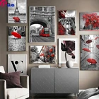 Европейский красный стиль черно-белый пейзаж картина на стену искусство алмазная живопись винтажный пейзаж 5d алмазная вышивка крестиком