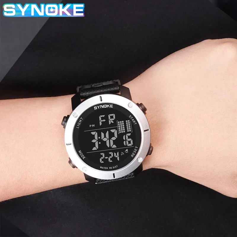 Часы наручные SYNOKE мужские светодиодные электронные цифровые водонепроницаемые