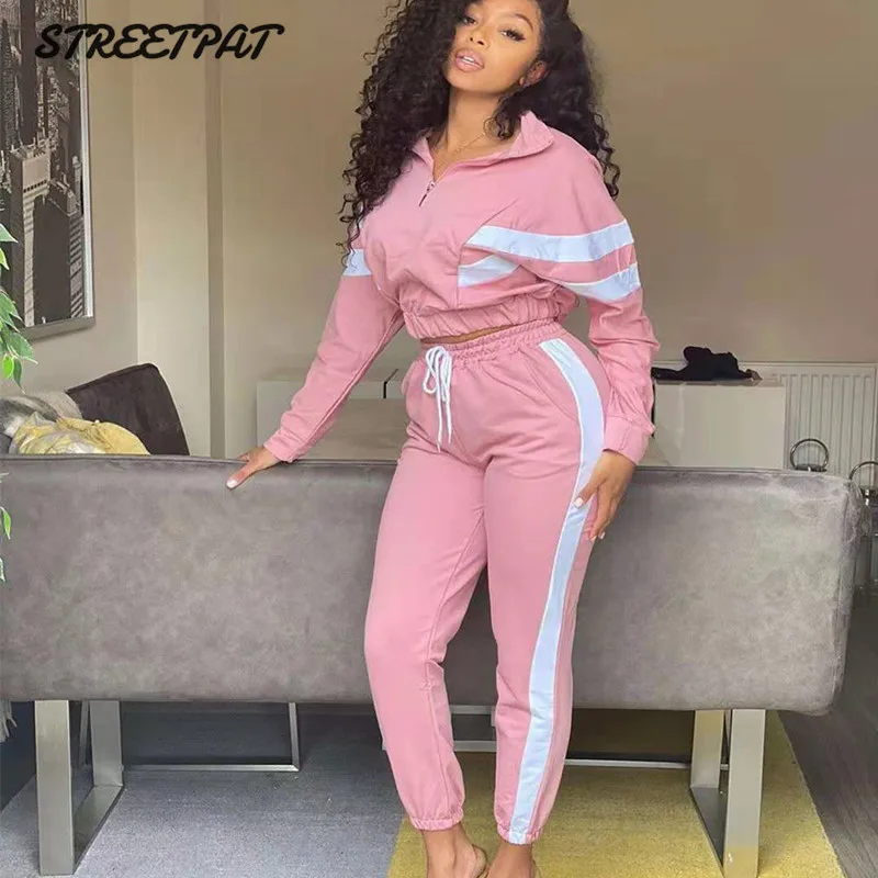 Повседневный Спортивный костюм комплект из 2 предметов Женская куртка на молнии