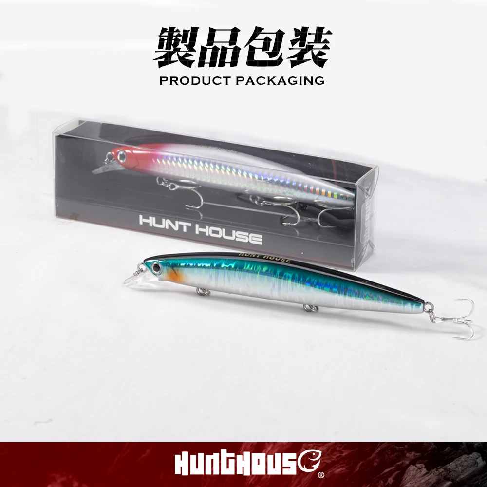 Hunthouse Jetty 135S Sinking Minnow Fishing Lures 135MM/26G Wobbling Bait Artificial Long Cast Hard Lure For Seabass Pesca LW429