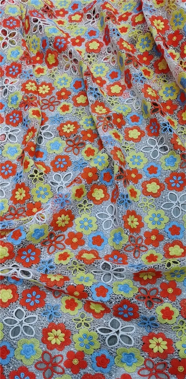 

2020 Newest African Water Soluble Lace Fabric 5 Yard Soft Guipure Lace Fabric Skin Healthy top quality African Cord Lace fabric