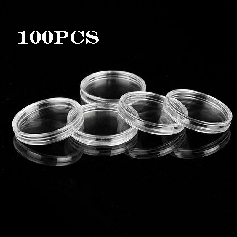 Капсулы для монет 27 мм прозрачные пластиковые пылезащитные герметичные хранения