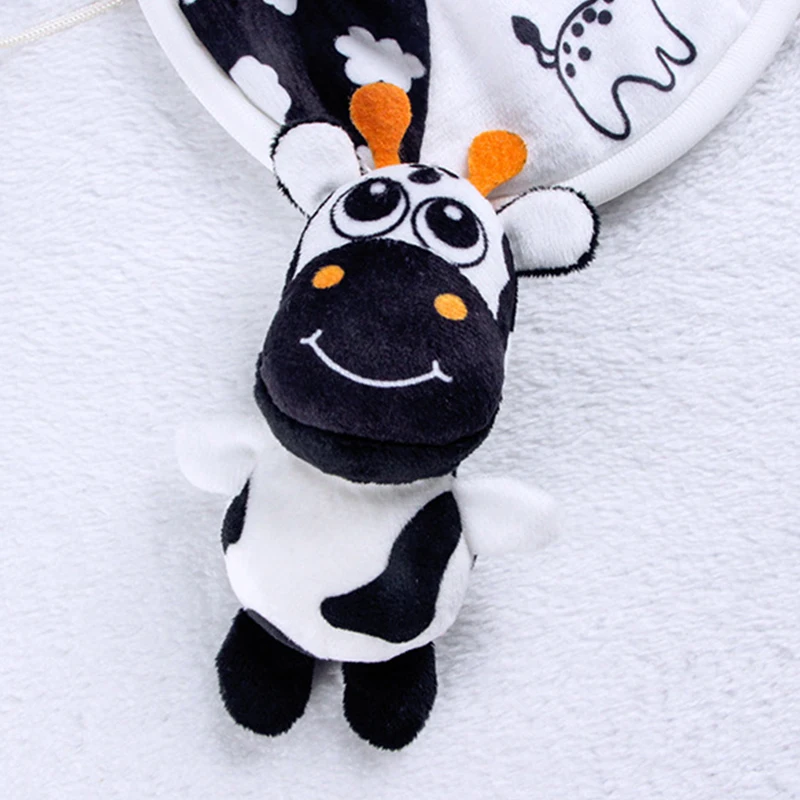 New Black White Baby Rattle Bed Hanging Around Cartoon Animals Wind Chime Exercise Newborn's Vision And Hearing Under 3 year | Игрушки и