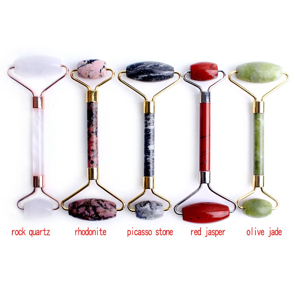 1 шт. натуральный массажер для лица с двойной головкой и кристаллами инструмент