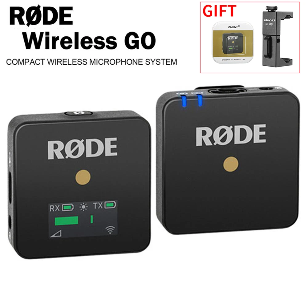Оригинальный RODE беспроводной Go профессиональный компактный микрофон 2 4 ГГц клип