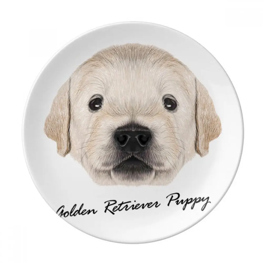 

Trained Golden Retriever Puppy Dog Animal Dessert Plate Decorative Porcelain 8 inch Dinner Home