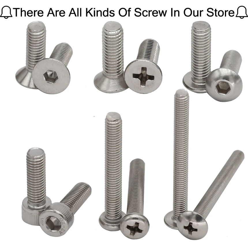 Винт с шестигранным углублением под наконечники 10 мм 16 20 25 30 длина 1 шаг 304 из